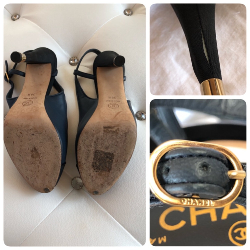 CHANEL Cap Toe Platform Slingback - Picture 6 of 8